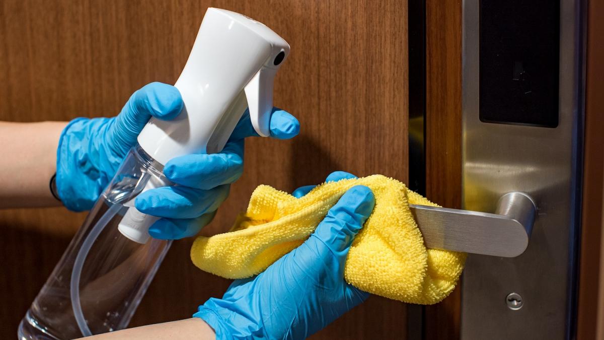 Strict Disinfection During Room Cleaning