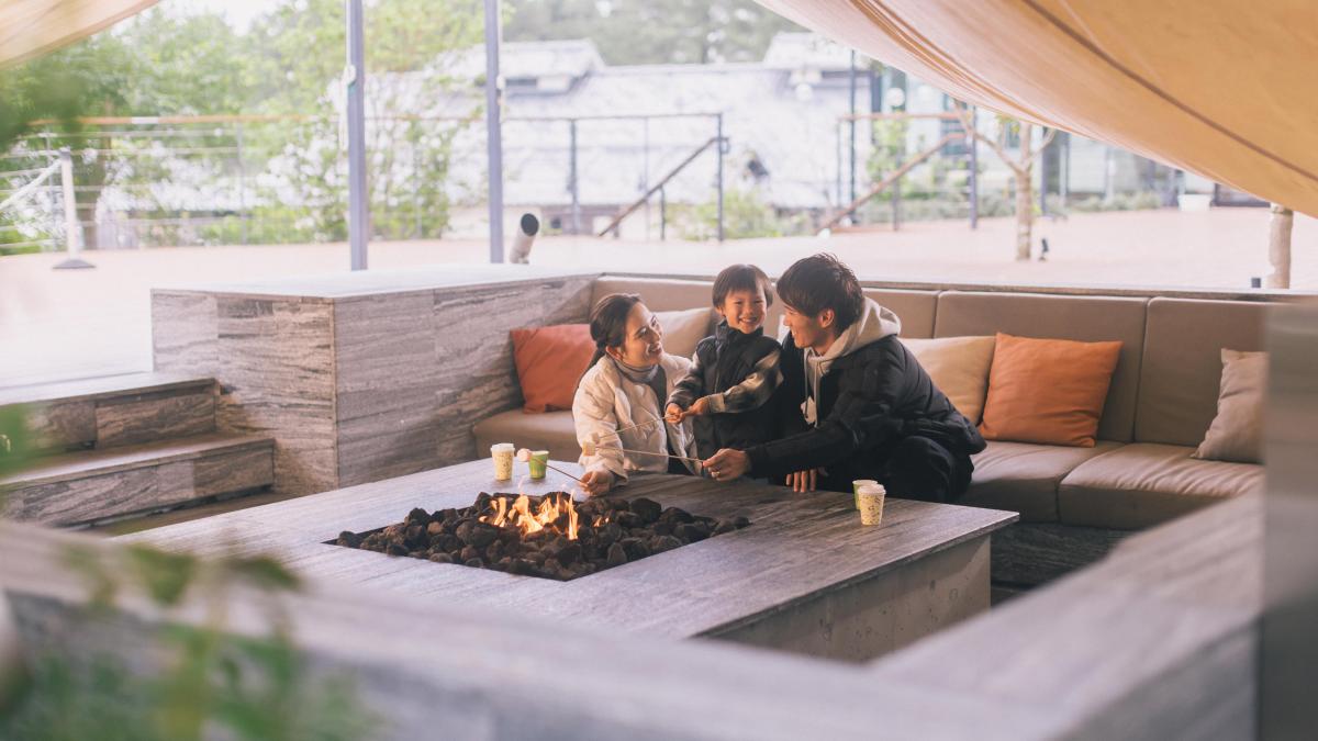 焚火のリビング