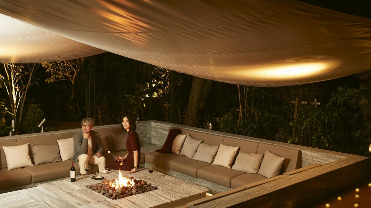 焚火のリビング