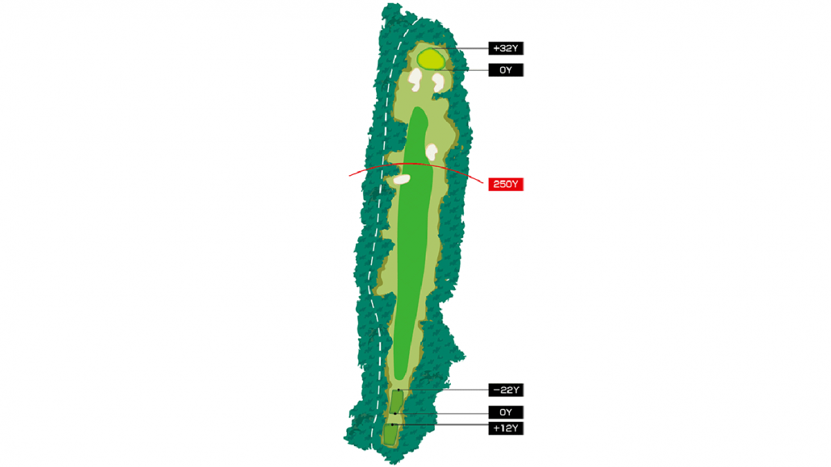 日南コース　Hole 4 Par 4　コースマップ