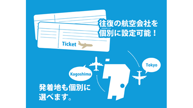 往路・復路で異なる航空会社・発着地を選べるので自由に旅がデザインできます。