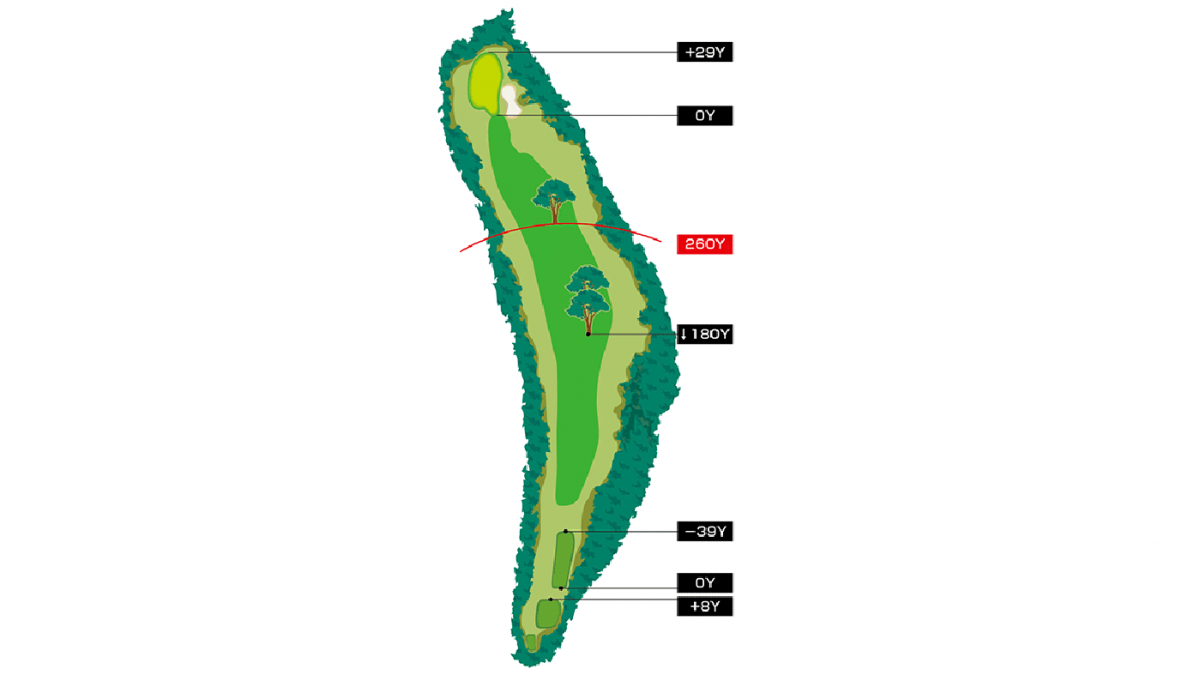 日南コース Hole 5 Par 4 コースマップ